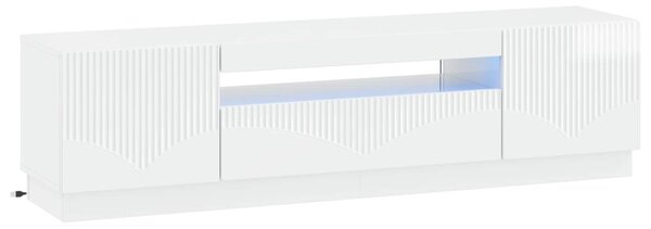 LED TV szekrény Magasfényű Fehér Szerelt Fa