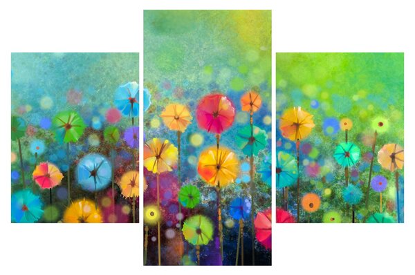 Kép - Absztrakt virágok (90x60 cm)