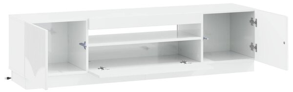 LED TV szekrény Magasfényű Fehér Szerelt Fa