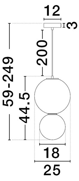 Noesis LED egyágú függesztett lámpa
