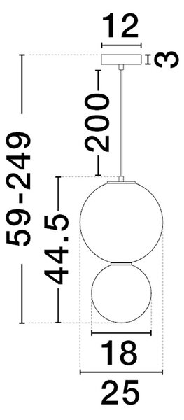 Noesis LED egyágú függesztett lámpa
