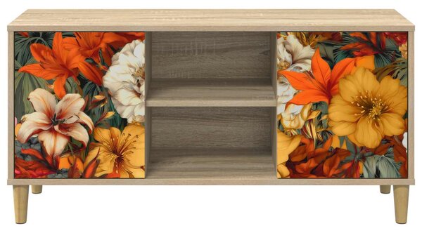 TV szekrény GENNEP 102 x 33 x 50 cm Sonoma Szerelt Fa