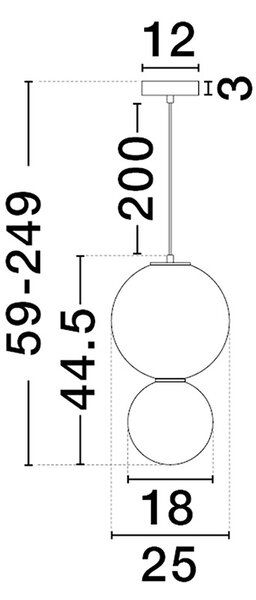 Noesis LED egyágú függesztett lámpa