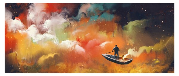 Kép - Az űrben úszó ember (120x50 cm)
