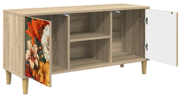 TV szekrény GENNEP 102 x 33 x 50 cm Sonoma Szerelt Fa