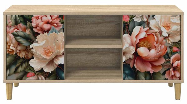 TV szekrény BORNE 102 x 33 x 50 cm Sonoma Szerelt Fa