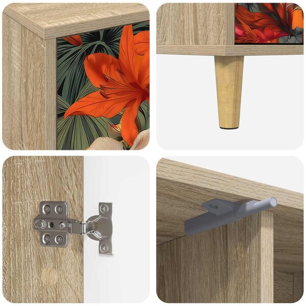 TV szekrény GENNEP 102 x 33 x 50 cm Sonoma Szerelt Fa