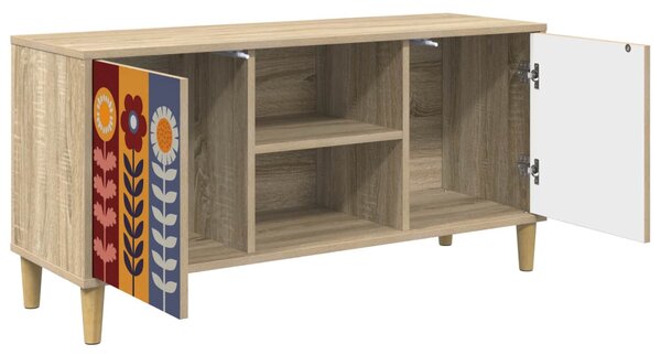 TV szekrény ESSEN 102 x 33 x 50 cm Sonoma Szerelt Fa