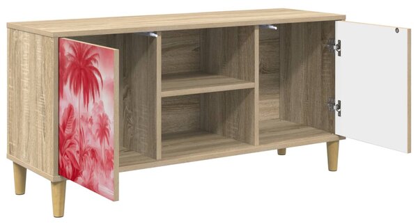 TV szekrény AACHEN 102 x 33 x 50 cm Sonoma Szerelt Fa