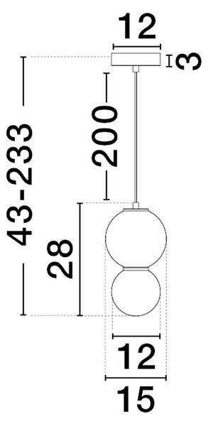Noesis LED egyágú függesztett lámpa