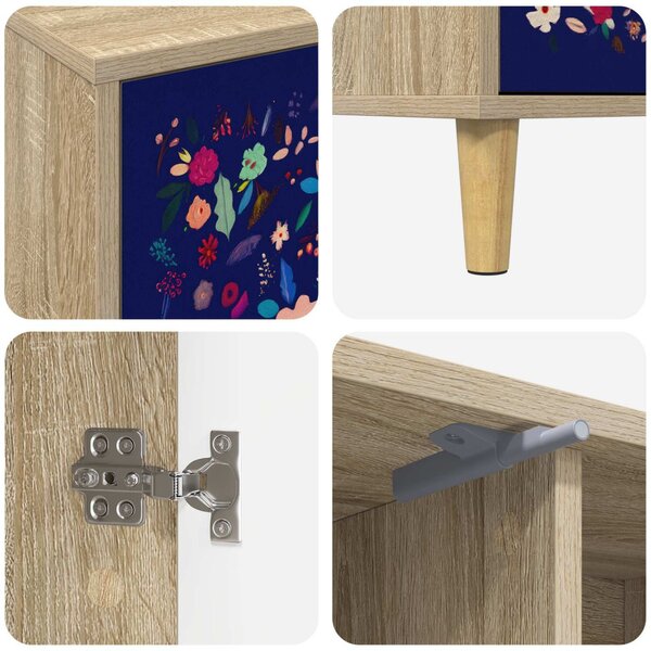 TV szekrény MAINZ 102 x 33 x 50 cm Sonoma Szerelt Fa