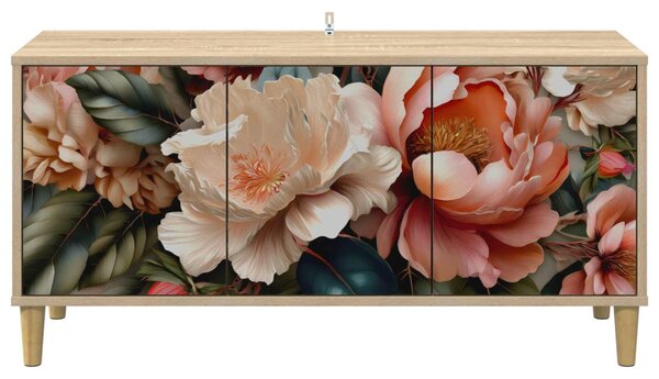 TV szekrény BORNE 102 x 33 x 50 cm Sonoma Szerelt Fa