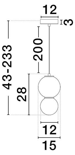 Noesis LED egyágú függesztett lámpa