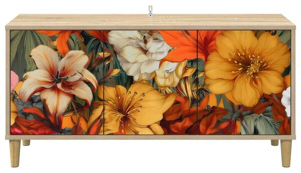 TV szekrény GENNEP 102 x 33 x 50 cm Sonoma Szerelt Fa