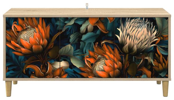 TV szekrény LOCHEM 102 x 33 x 50 cm Sonoma Szerelt Fa
