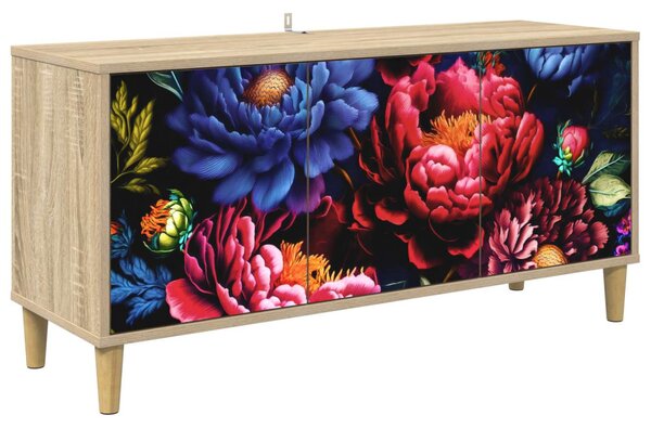 TV szekrény KIEL 102 x 33 x 50 cm Sonoma Szerelt Fa
