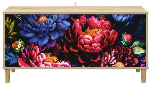 TV szekrény KIEL 102 x 33 x 50 cm Sonoma Szerelt Fa