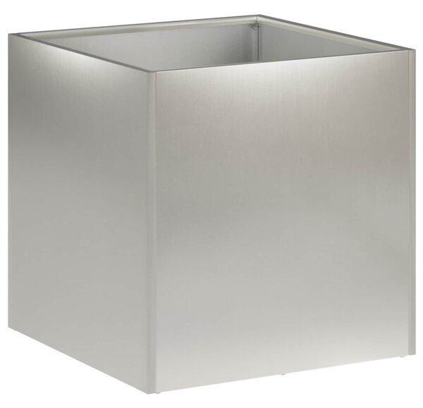 Kerti cserép 2 db Ezüst 25 x 25 x 25 cm Rozsdamentes Acél