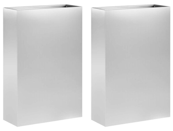 Kerti cserép 2 db Ezüst 40 x 20 x 75 cm Horganyzott Acél