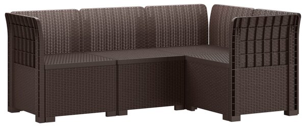 4-Fős Kerti Kanapé Rattan Hatással PP Barna