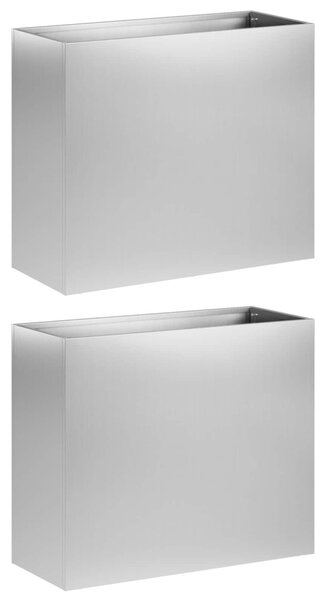 Kerti cserép 2 db Ezüst 50 x 20 x 40 cm Horganyzott Acél