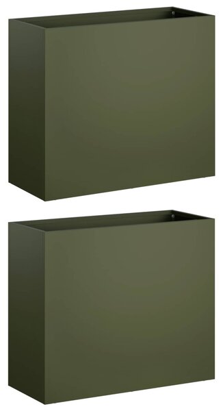 Kerti cserép 2 db Olajzöld 50 x 20 x 40 cm