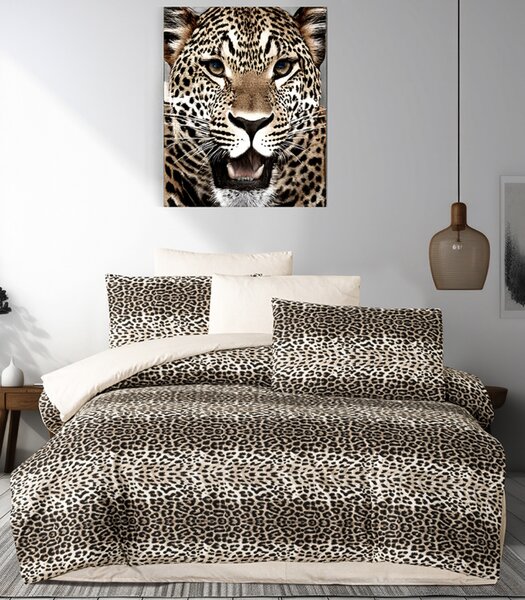 Leopard pamut ágyneműhuzat 200x140cm+90x70cm TiaHome