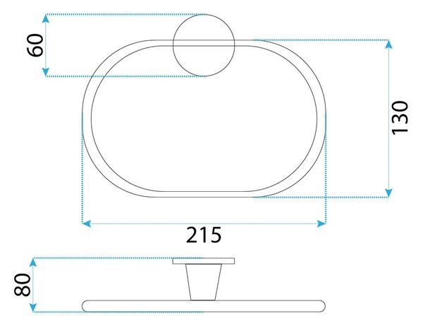 Fürdőszobai akasztó RING 16101 Aristo Brushed Gold