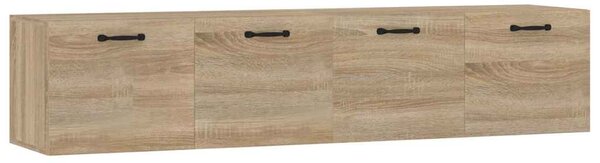 2 db sonoma tölgy színű szerelt fa faliszekrény 60x36,5x35 cm
