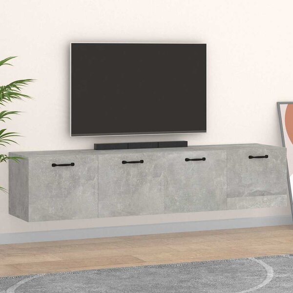 2 db betonszürke szerelt fa faliszekrény 60x36,5x35 cm