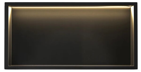 Süllyesztett fürdőszobai polc LED 30x60 black