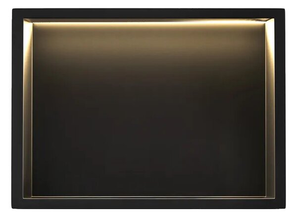 Süllyesztett fürdőszobai polc LED 30x45 black