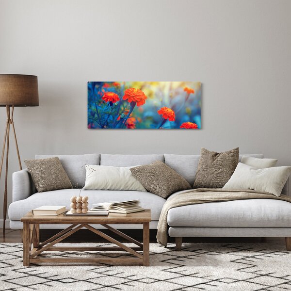Kép - Narancssárga virágok (120x50 cm)