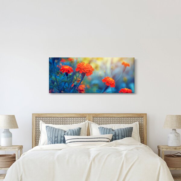 Kép - Narancssárga virágok (120x50 cm)
