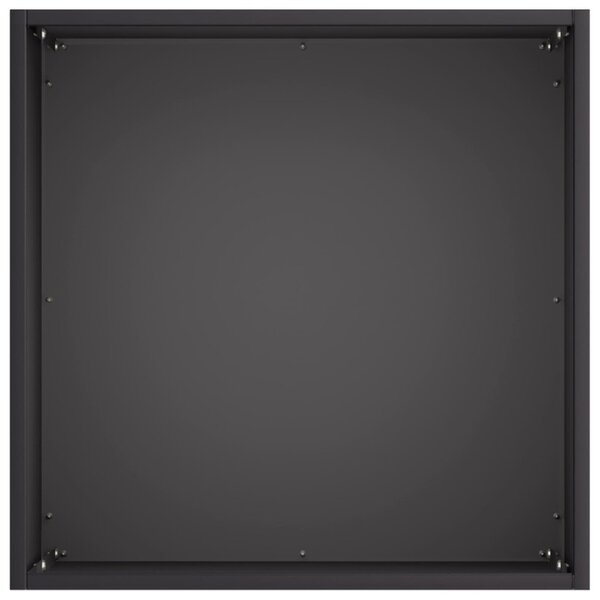 Kerti cserép 2 db Fekete 25 x 25 x 25 cm Hidegen hengerelt acél