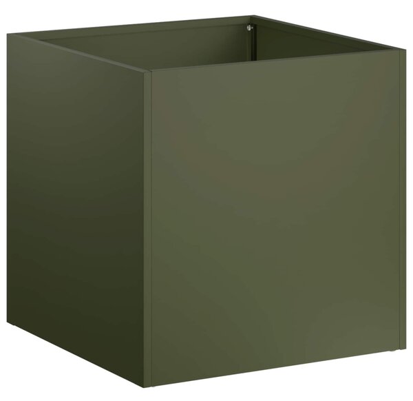 Kerti cserép Olajzöld 35 x 35 x 35 cm Hidegen hengerelt acél