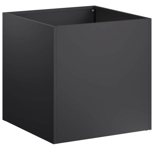 Kerti cserép 2 db Fekete 25 x 25 x 25 cm Hidegen hengerelt acél