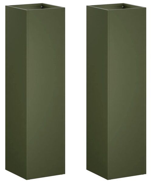 Kerti cserép 2 db Olajzöld 20 x 20 x 75 cm