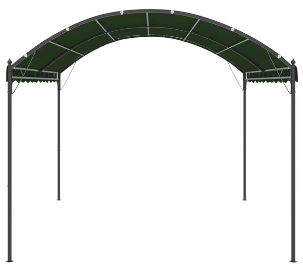 Pavilon 4 x 3 x 2,6 m Zöld Poliészter és acél