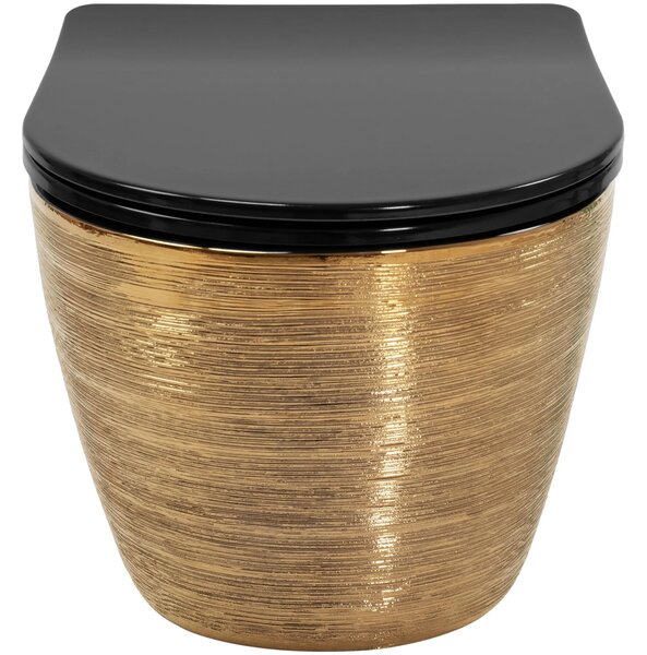 WC csésze Rea Carlo Mini Tornado Black Brush Gold
