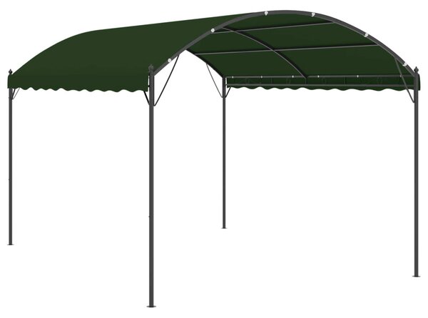 Pavilon 4 x 3 x 2,6 m Zöld Poliészter és acél