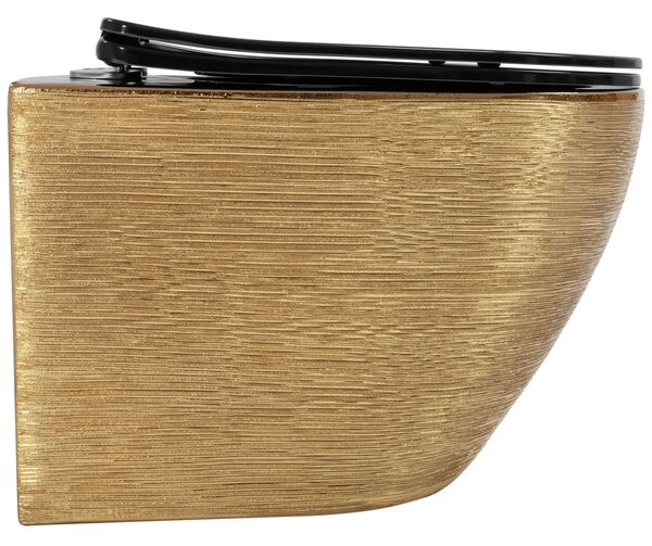 WC csésze Rea Carlo Mini Tornado Black Brush Gold