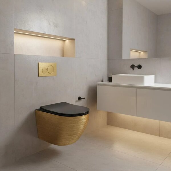 WC csésze Rea Carlo Mini Tornado Black Brush Gold