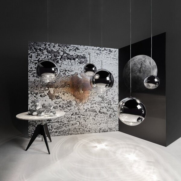 Függőlámpa Tom Dixon, Mirror Ball, dimmable, Fémes, Nappali, Műanyag, Dizájn
