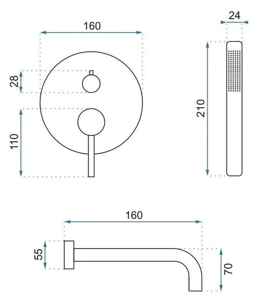 Fürdőkád csaptelep Rea Lungo Titan + Box