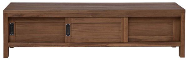 TV szekrény 110 x 30 x 30 cm Tömör Teakfa Természetes