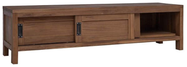 TV szekrény 110 x 30 x 30 cm Tömör Teakfa Természetes