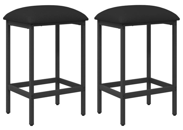 Bárszék 2 db Fekete 40 x 32 x 64 cm Szerelt Fa