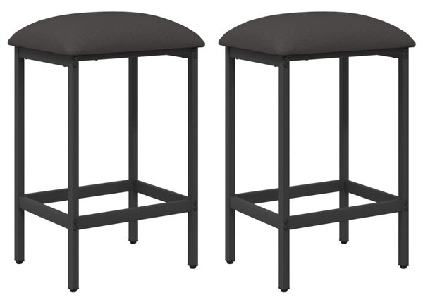 Bárszék 2 db Sötétszürke 40 x 32 x 74 cm Szerelt Fa
