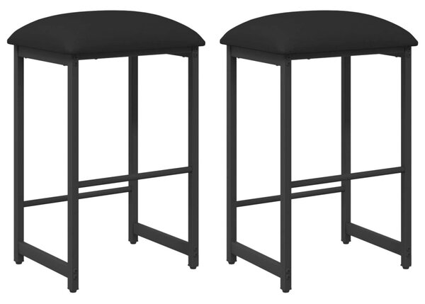 Bárszék 2 db Fekete 40 x 32 x 64 cm Szerelt Fa